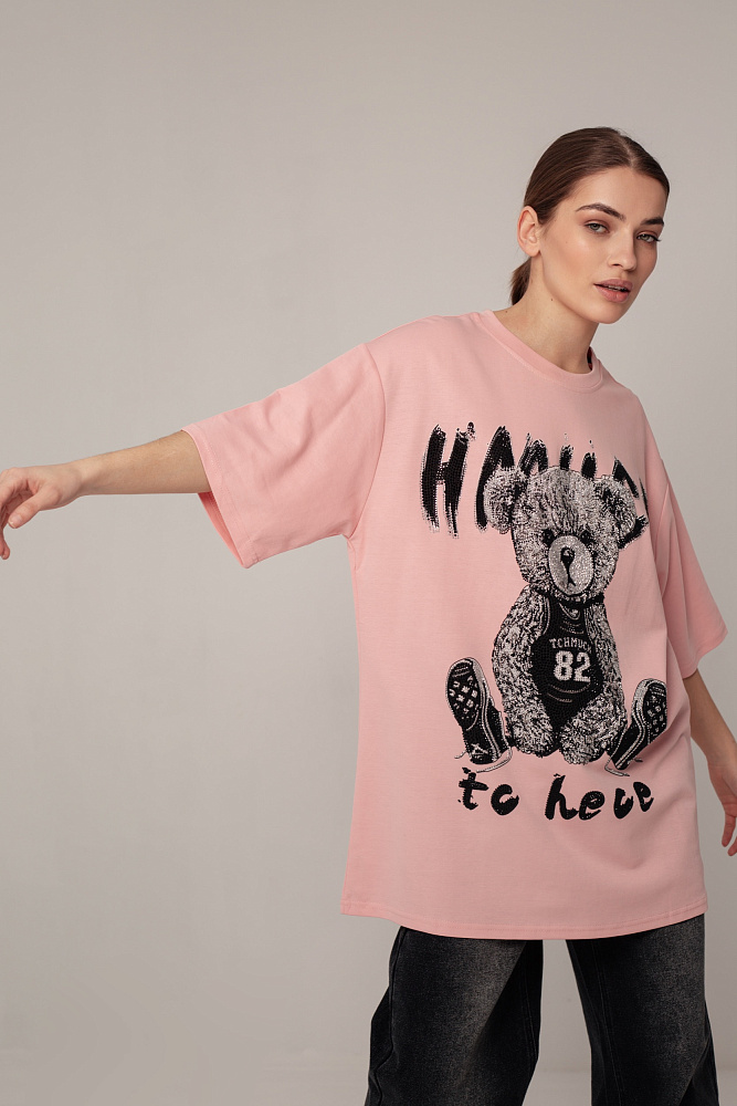 Футболка oversize с принтом мишки