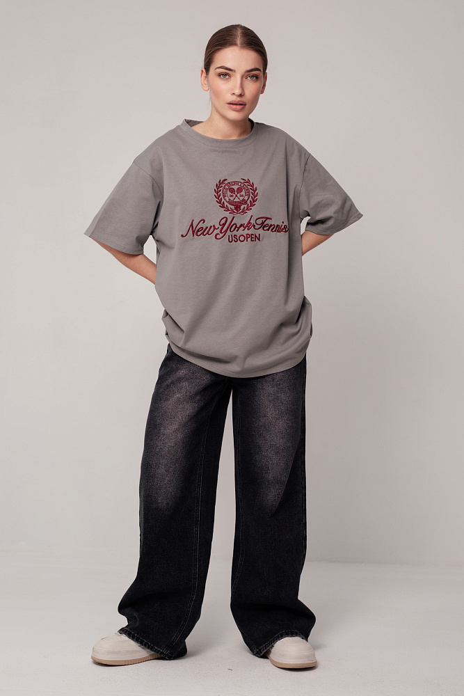 Футболка oversize с круглым вырезом
