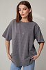 Футболка oversize с блестящими надписями