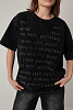 Футболка oversize с блестящими надписями