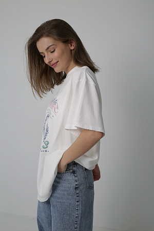 Хлопковая футболка oversize 