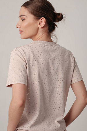 Футболка oversize со стразами