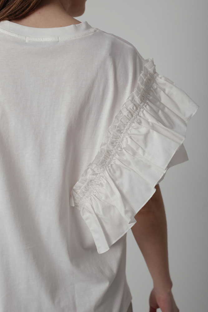 Футболка с воланами oversize