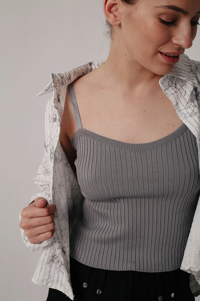 Комплект oversize рубашка и топ