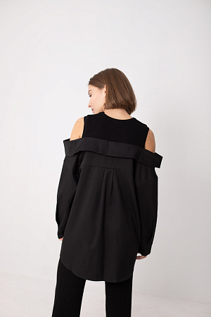 Рубашка с открытыми плечами oversize 