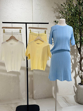 Костюм футболка и юбка oversize