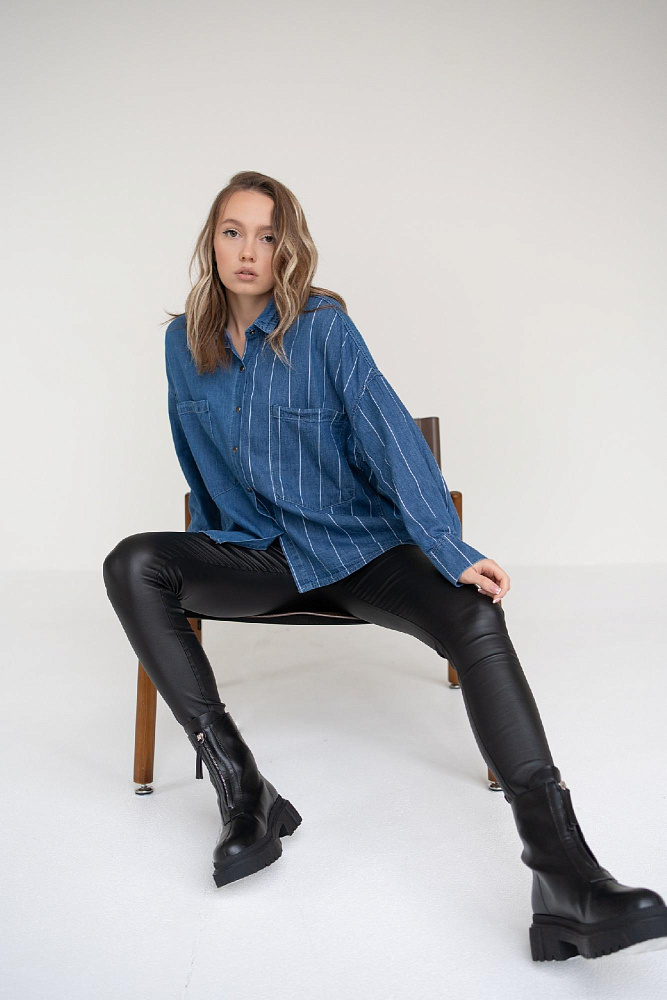 Джинсовая рубашка oversize