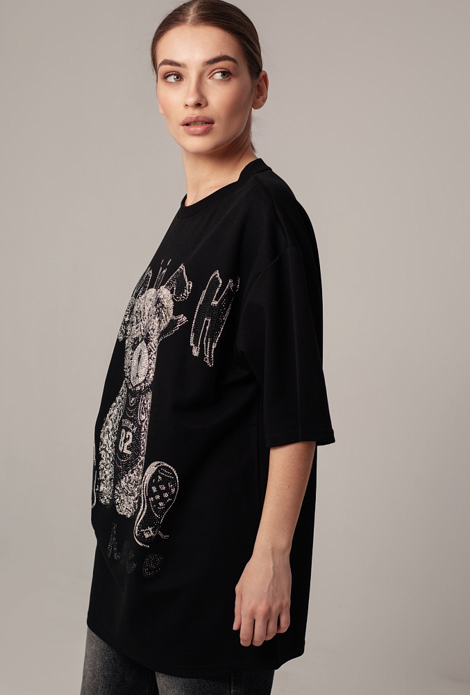 Футболка oversize с принтом мишки