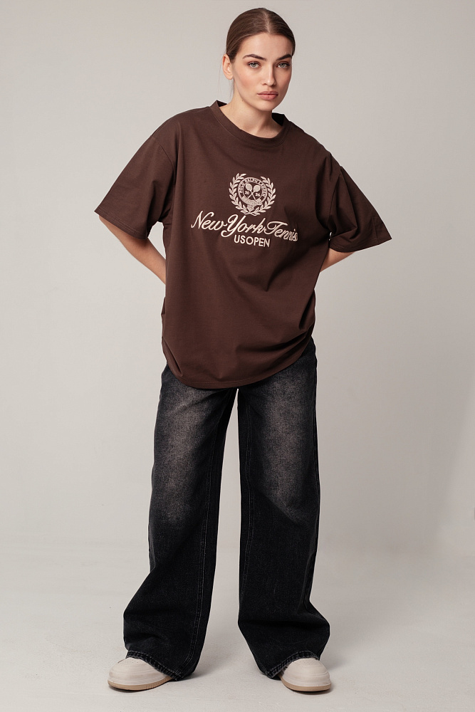 Футболка oversize с круглым вырезом