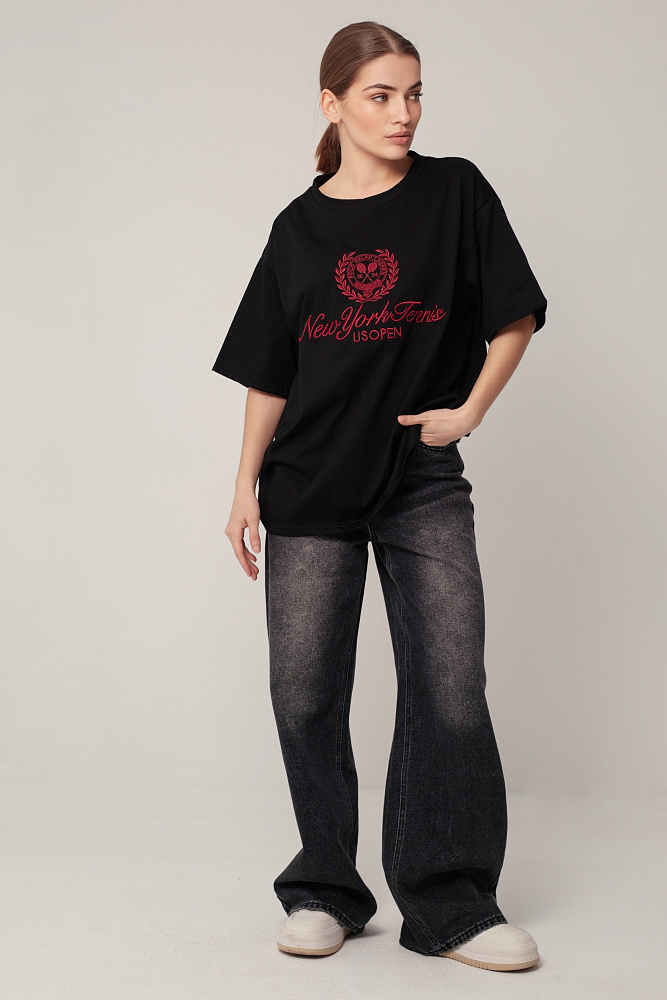 Футболка oversize с круглым вырезом