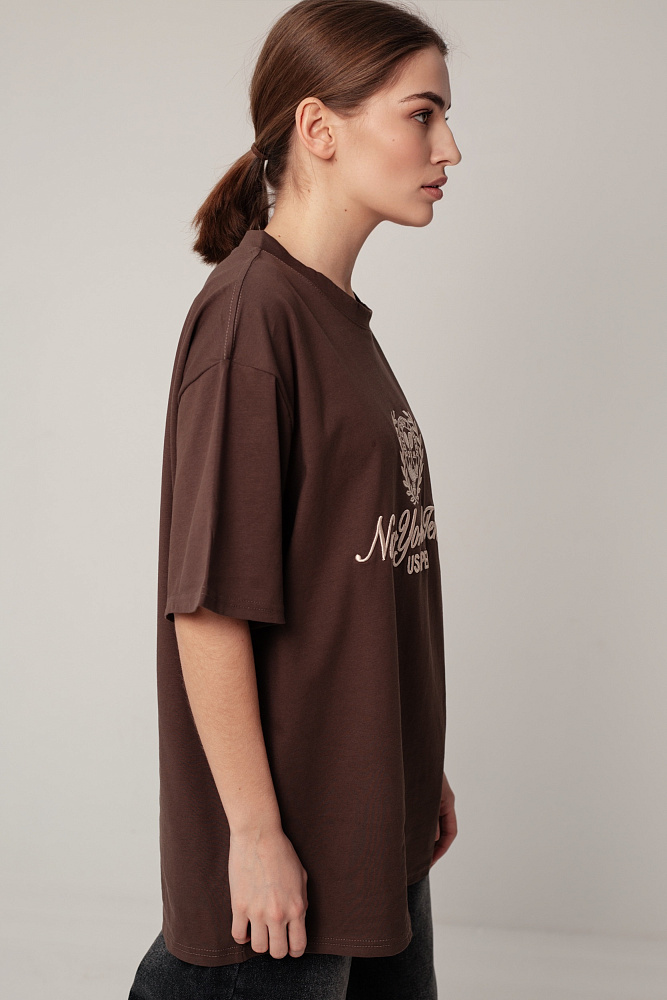 Футболка oversize с круглым вырезом
