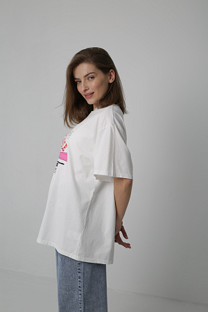 Футболка oversize с принтом автомобиля