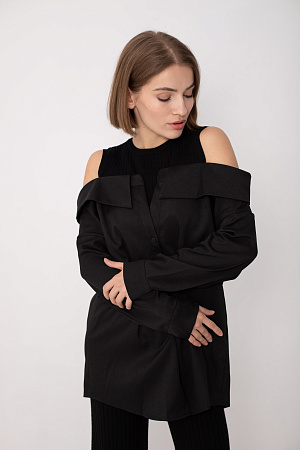 Рубашка с открытыми плечами oversize 