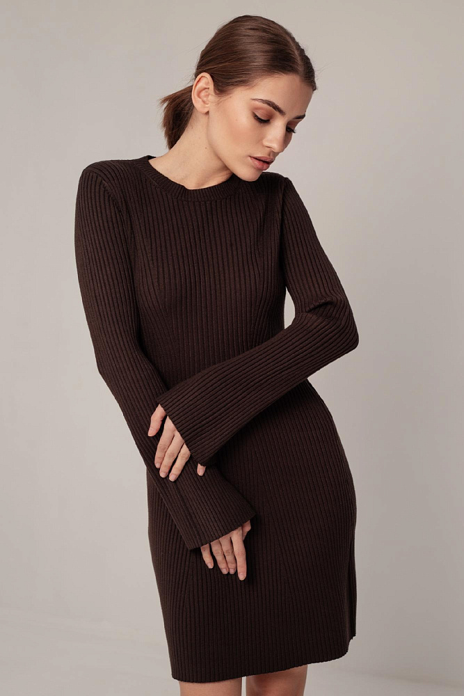 Платье oversize в рубчик