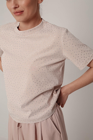 Футболка oversize со стразами
