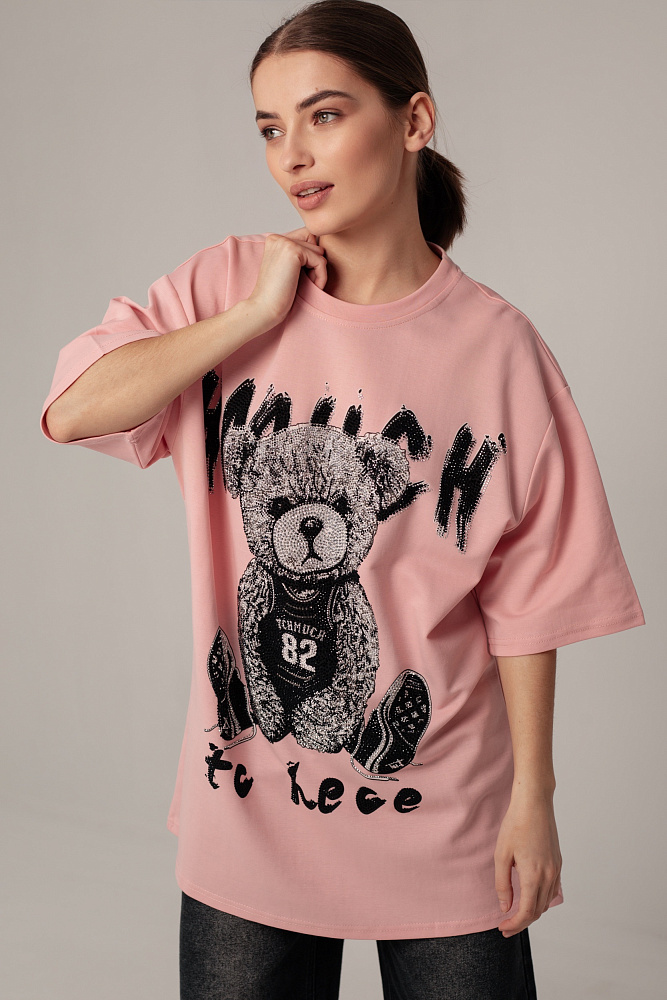 Футболка oversize с принтом мишки