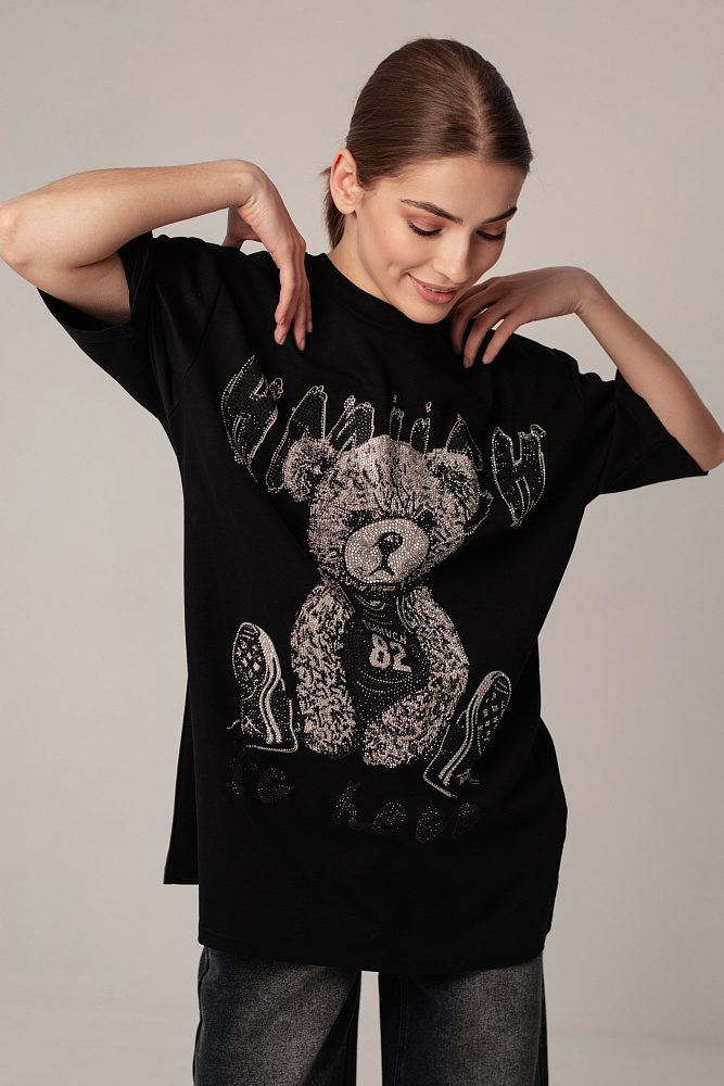 Футболка oversize с принтом мишки