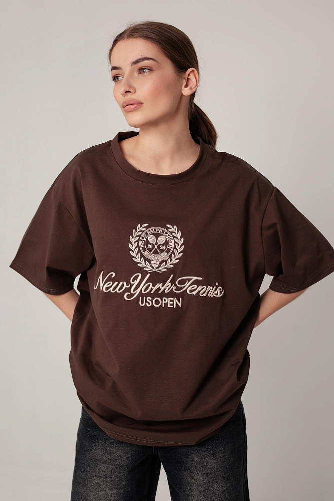 Футболка oversize с круглым вырезом