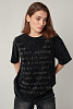 Футболка oversize с блестящими надписями